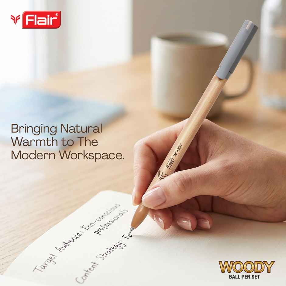 Flair Woody Ball Pen Black Pack Of 5
