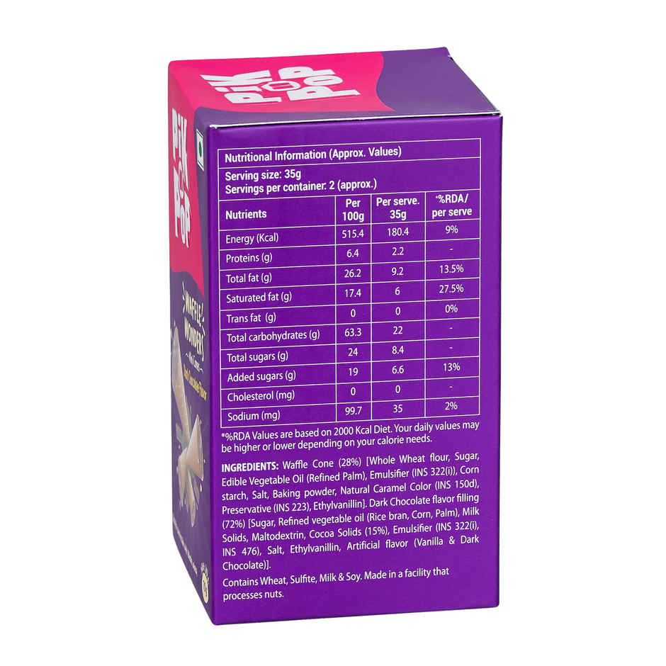 Pik N Pop Dark Chocolate Mini Waffle Cones