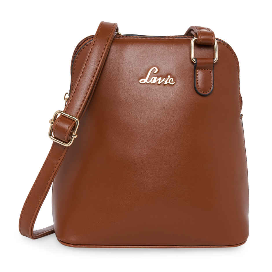 Lavie Women's Merlin Vertical Dome Cross Body Sling Bag | Ladies Purse Handbag | Tan