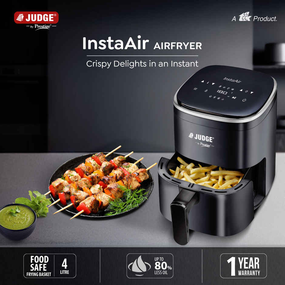 Judge by Prestige InstaAir Digital 4L Air Fryer | 80% less Oil Consumption | 1250 Watts