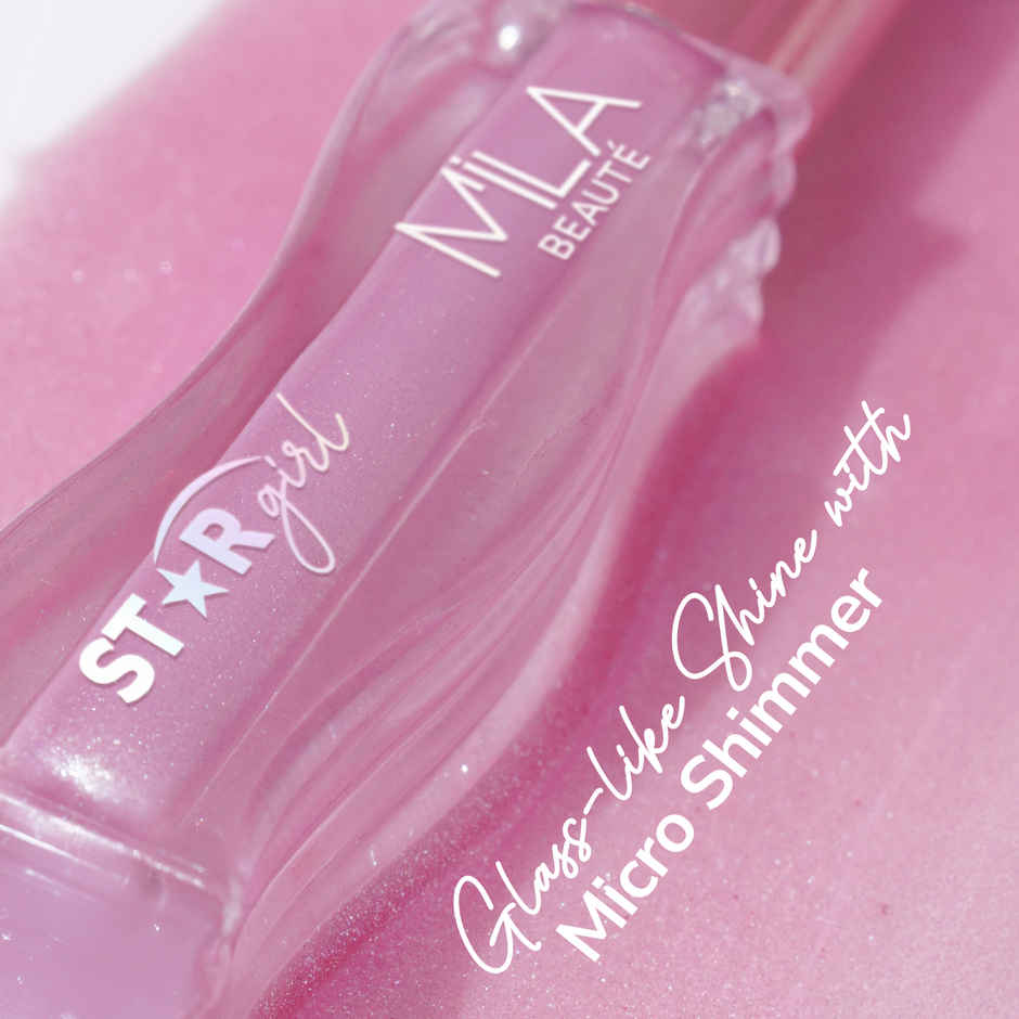 Mila Beaute Star Girl Shimmer Lip Gloss Plumping Hydrating With Peptides Collagen Prism