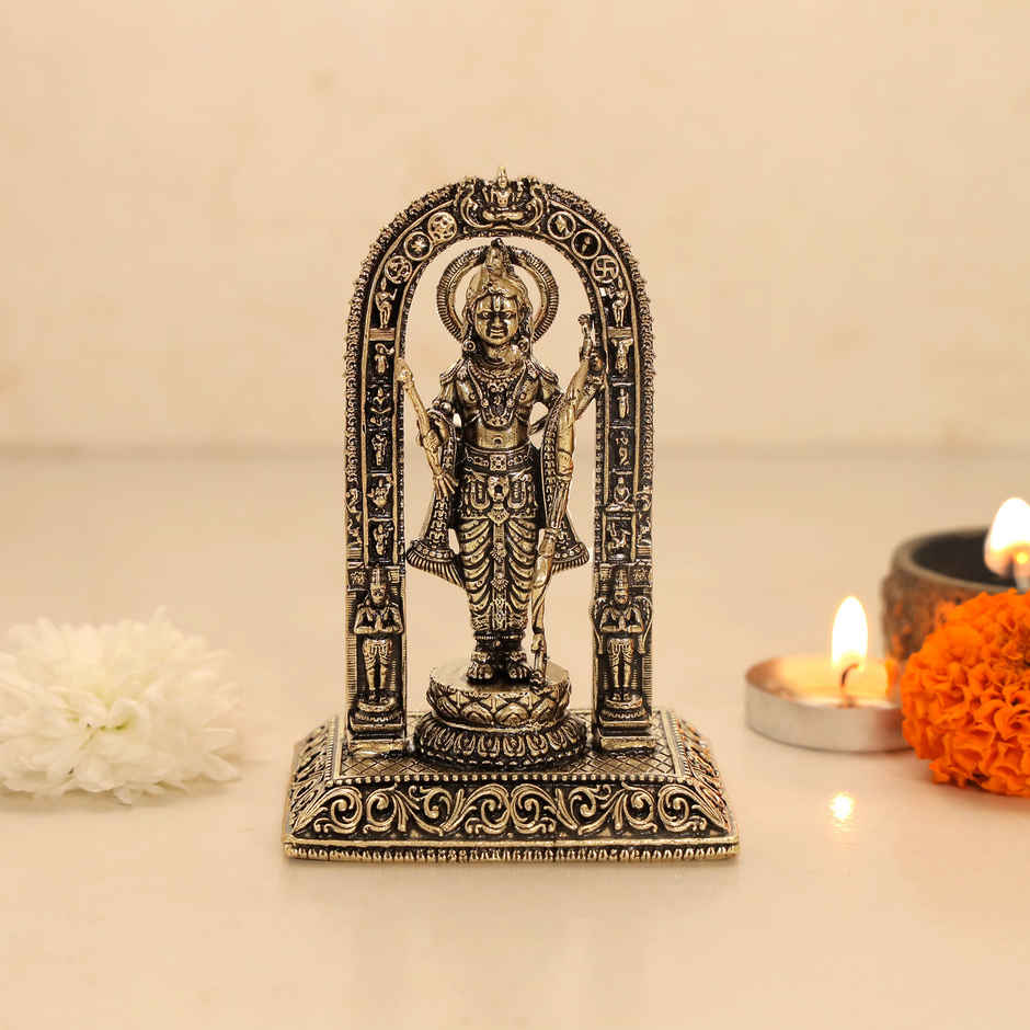 Intricately Crafted Brass Ram Lalla Murti | 3 Inches | Aksharveda