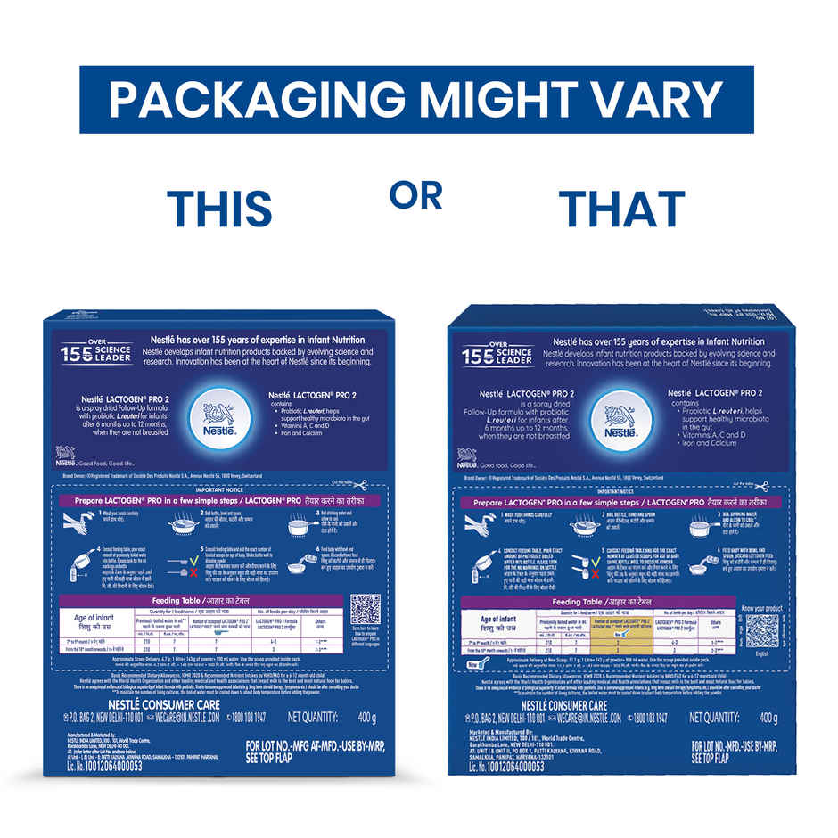Nestle Lactogen Pro 2 Powder | Follow-Up Formula With Probiotic | After 6 Months Up To 12 Months