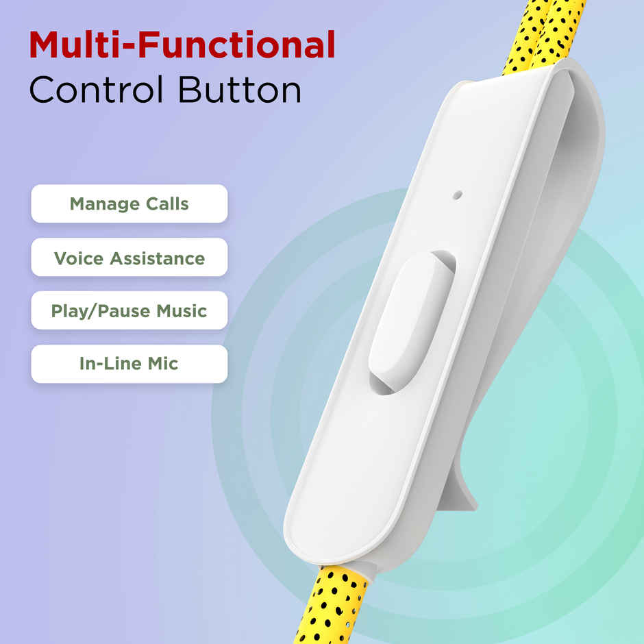 Aroma HF505 Clear Hi-Fi Sound | Deep Bass Wired Earphone with Mic | Yellow - 3.5 mm Jack