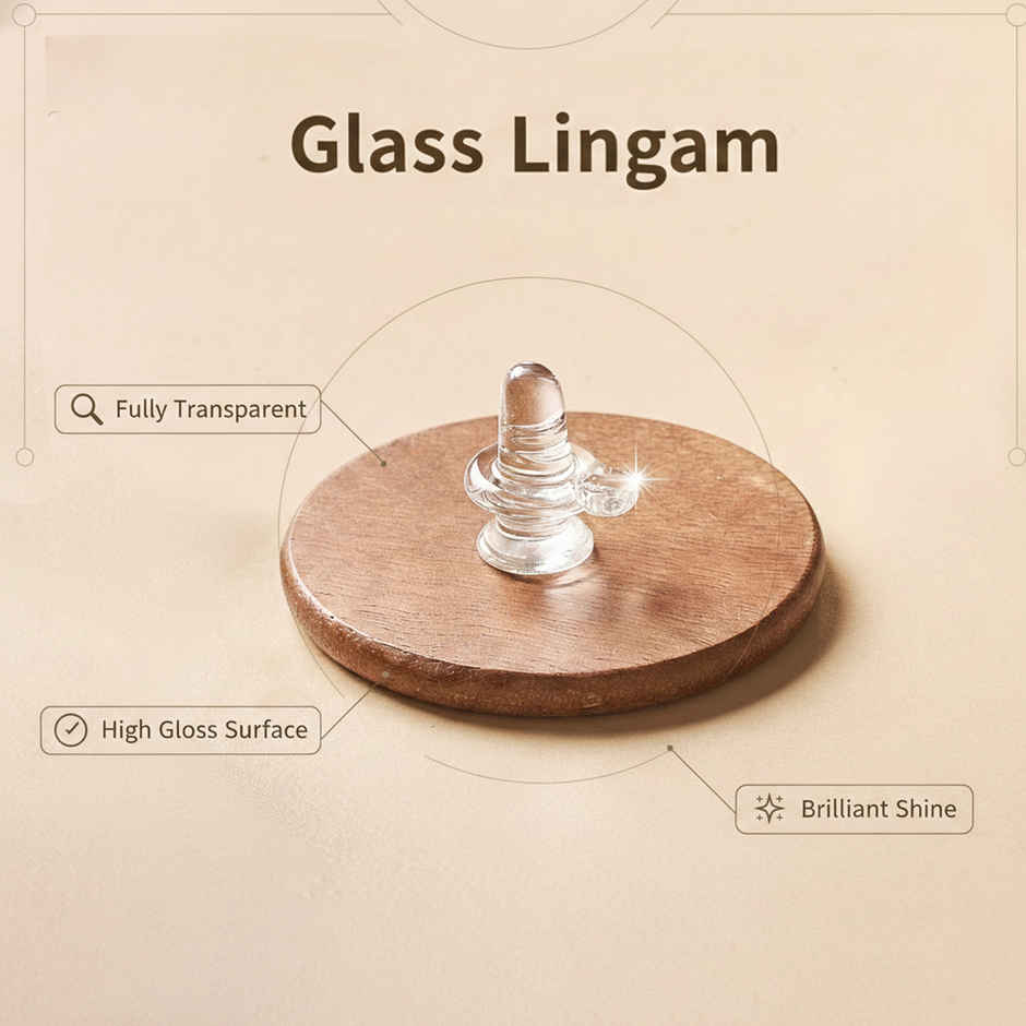 Glass Shivling | 4 Cm | Bholenath Idol for Home Temple | Svasti