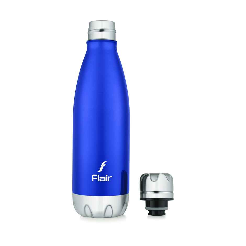 Flair Glam Stainless Steel | 1 L | Vacuum Insulated Bottle | Blue