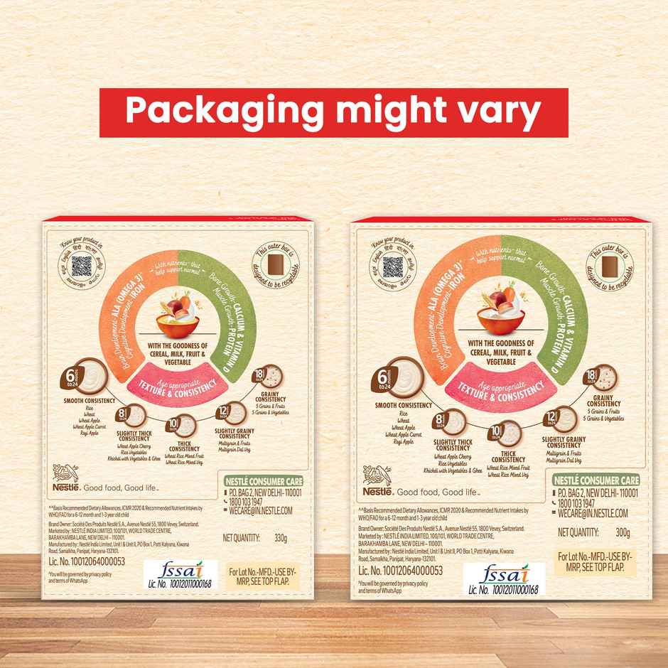 Nestle Cerelac Wheat Apple Carrot Baby Food Cerea | No Refined Sugar & No Preservatives | 6 to 24 Months