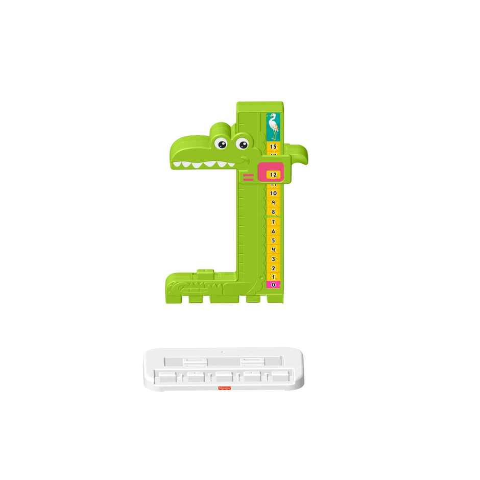 Fisher Price Adding Alligator Educational Toy with 10 Stacking Blocks for Preschool Kids