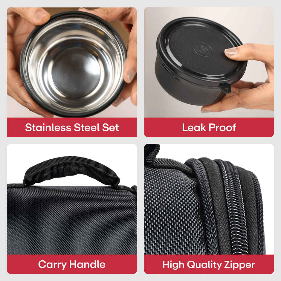 Mumma's LIFE Lunch Box for Office Use- Microwave Safe 3-Container Set with BPA-Free Lids