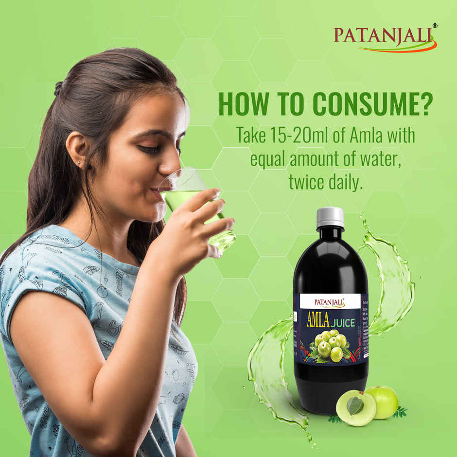 Patanjali Amla (Indian Gooseberry) Juice - Rich in Vitamin C, Immunity Booster