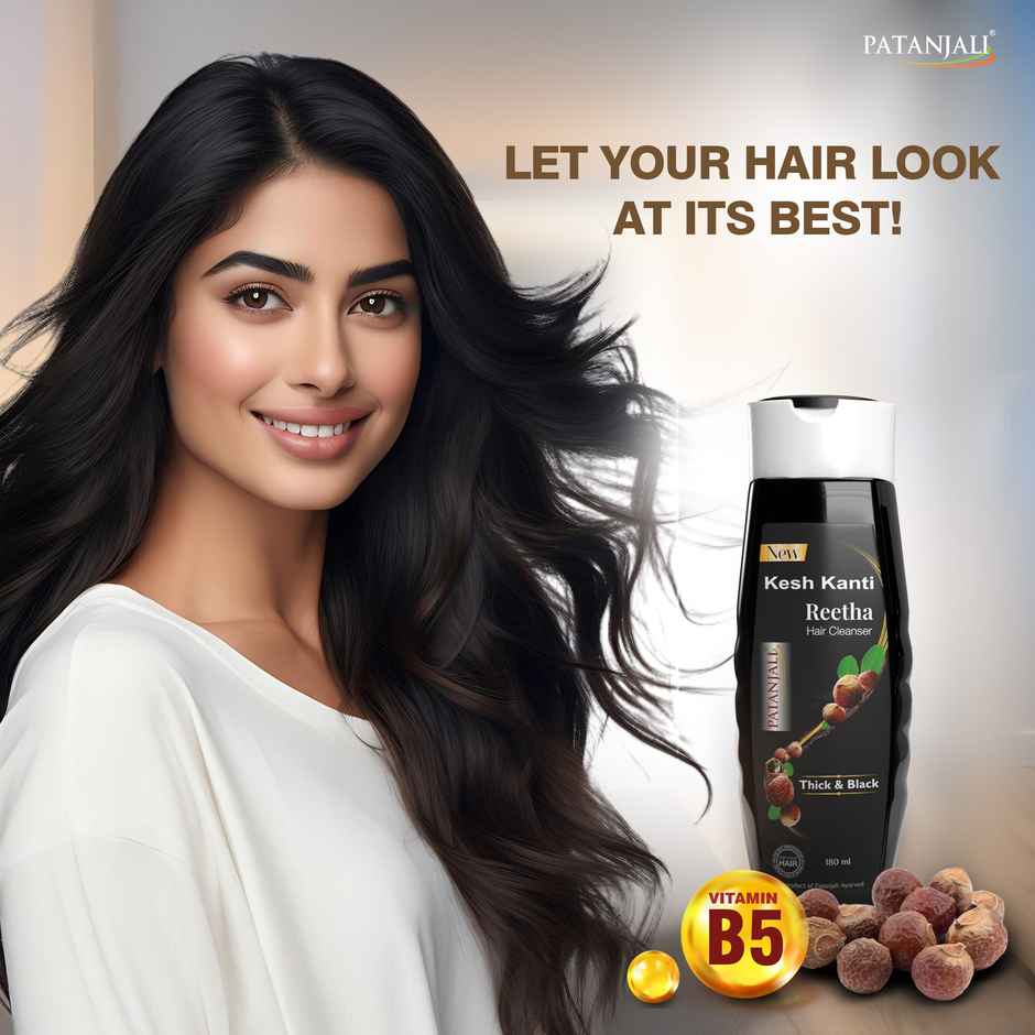 Patanjali Kesh Kanti Reetha Hair Cleanser Ritha Shampoo Scalp Cleansers for Strong Hair