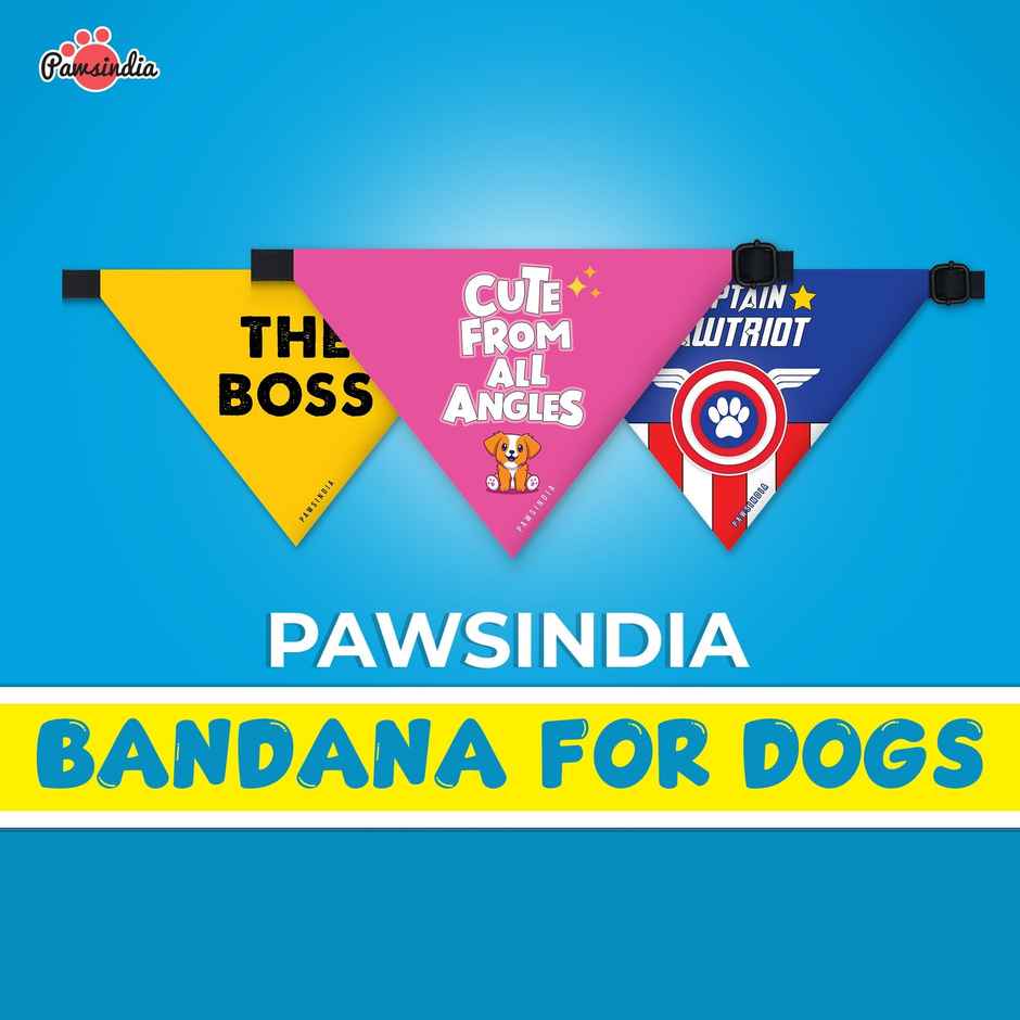PawsIndia Blue Pet Bandana - Daddy's Boy - S