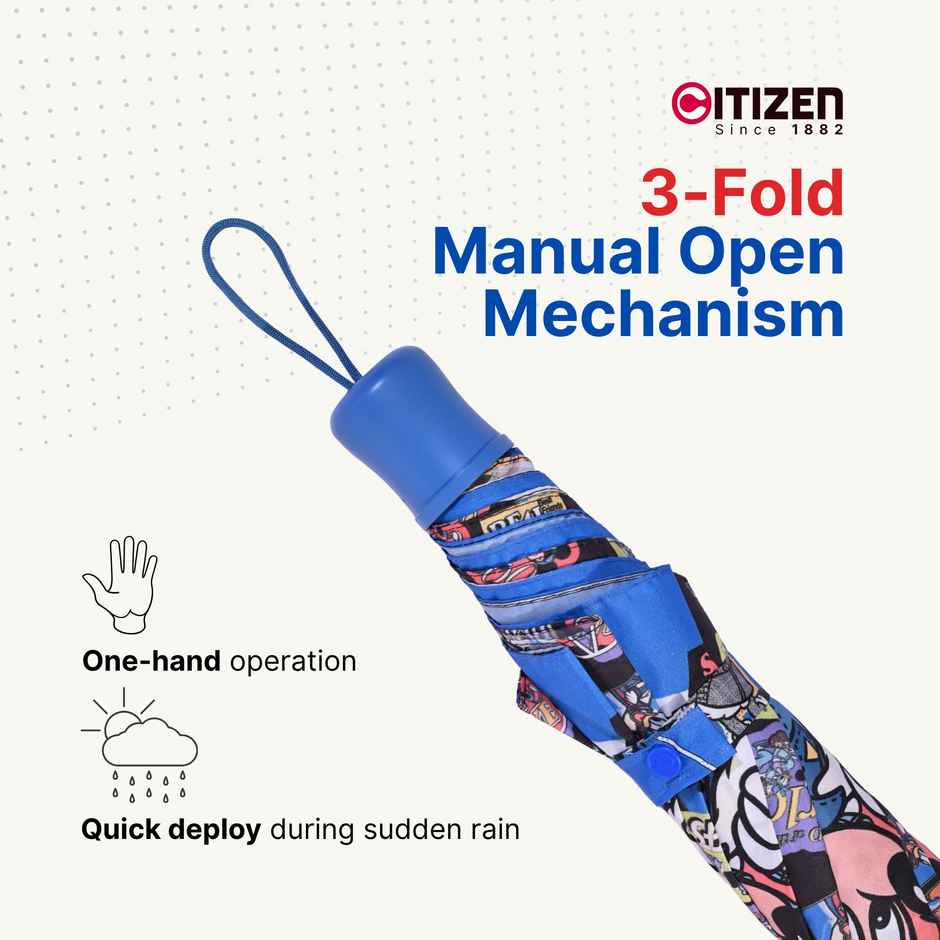 Citizen Manual Kids Umbrella Mickey Mouse Print | 21 inch | 3 Fold
