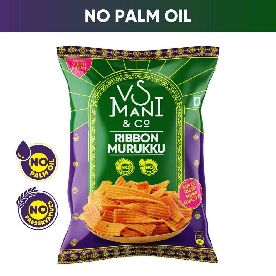 VS Mani Garlic Ribbon Murukku, No Palm Oil