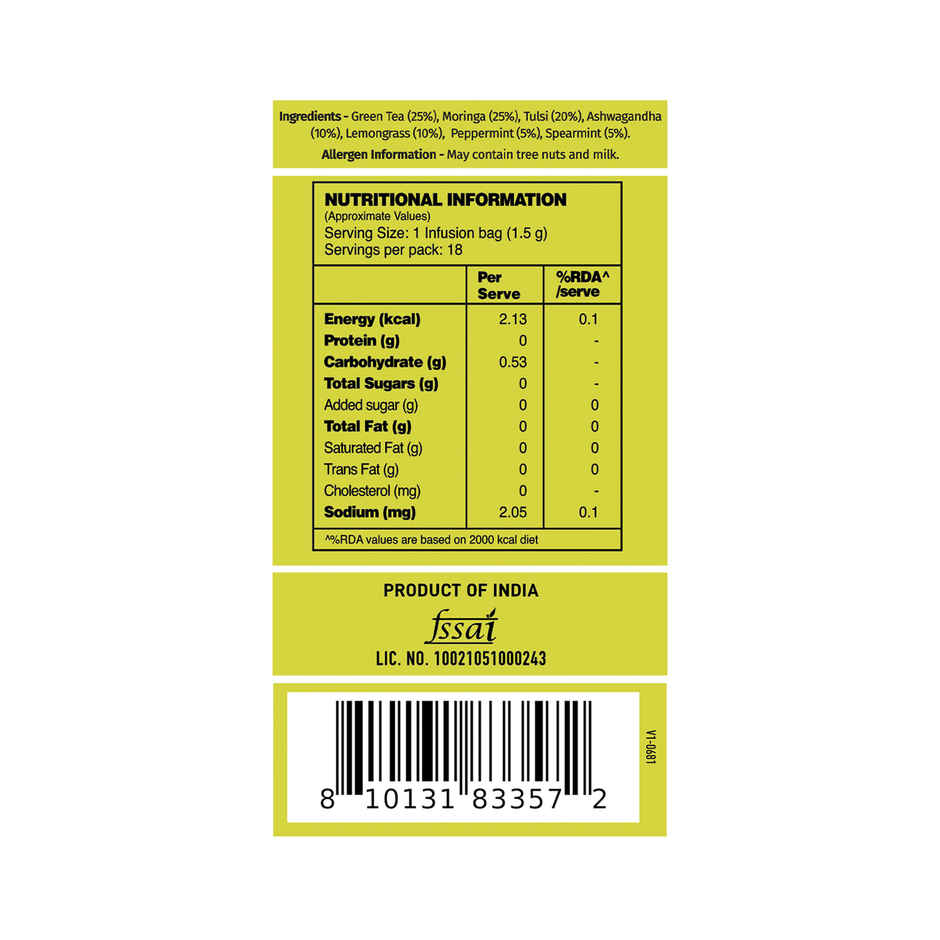 Vahdam Ashwagandha Green Tea Moringa Tulsi