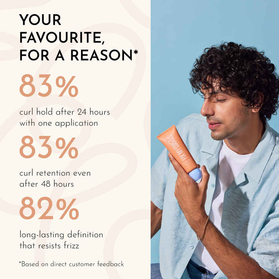 Fix My Curls Curl Quenching Hair Gelly|For Curly, Wavy, Frizzy Hair | Silicone Free Hair Gel