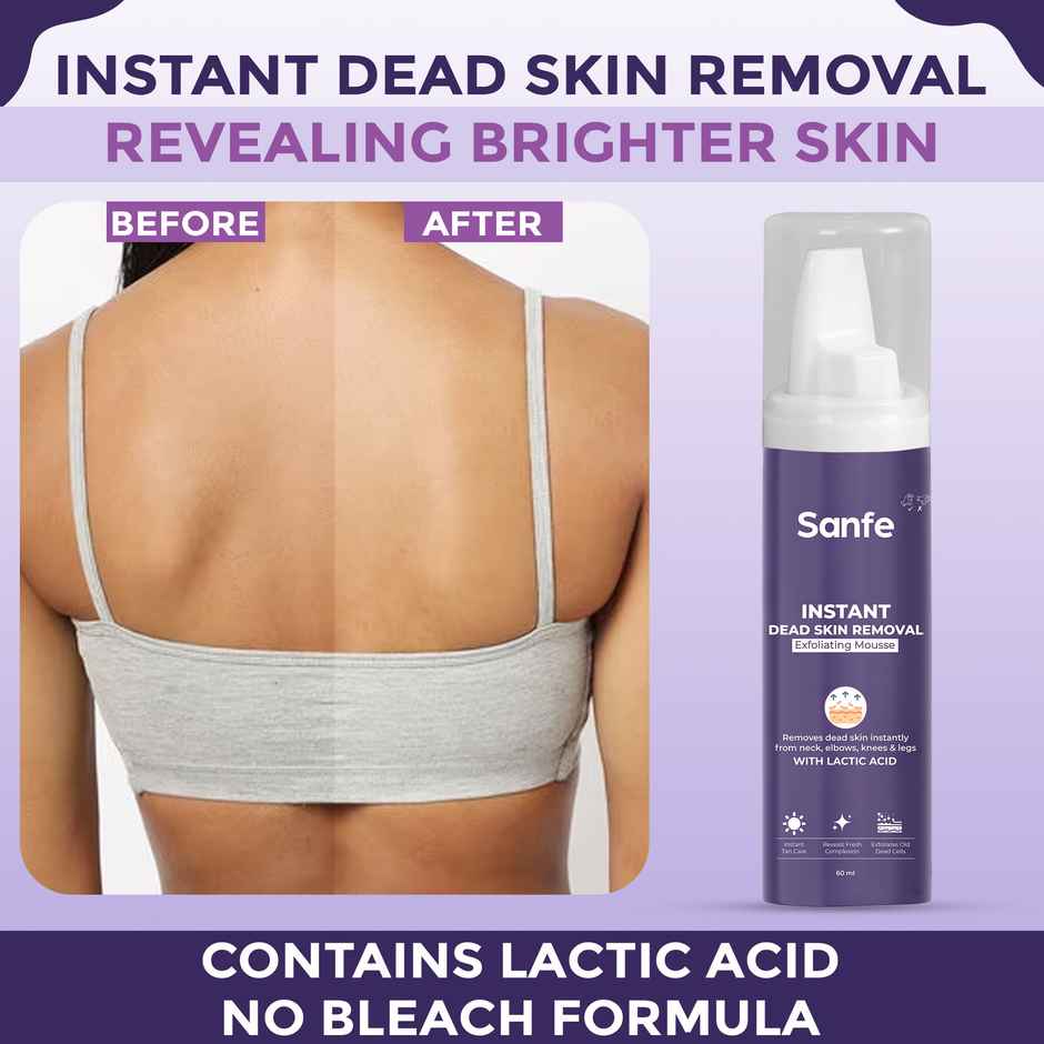 Sanfe Instant Dead Skin Removal Exfoliating Mousse Visibly Removes Tan Exfoliates