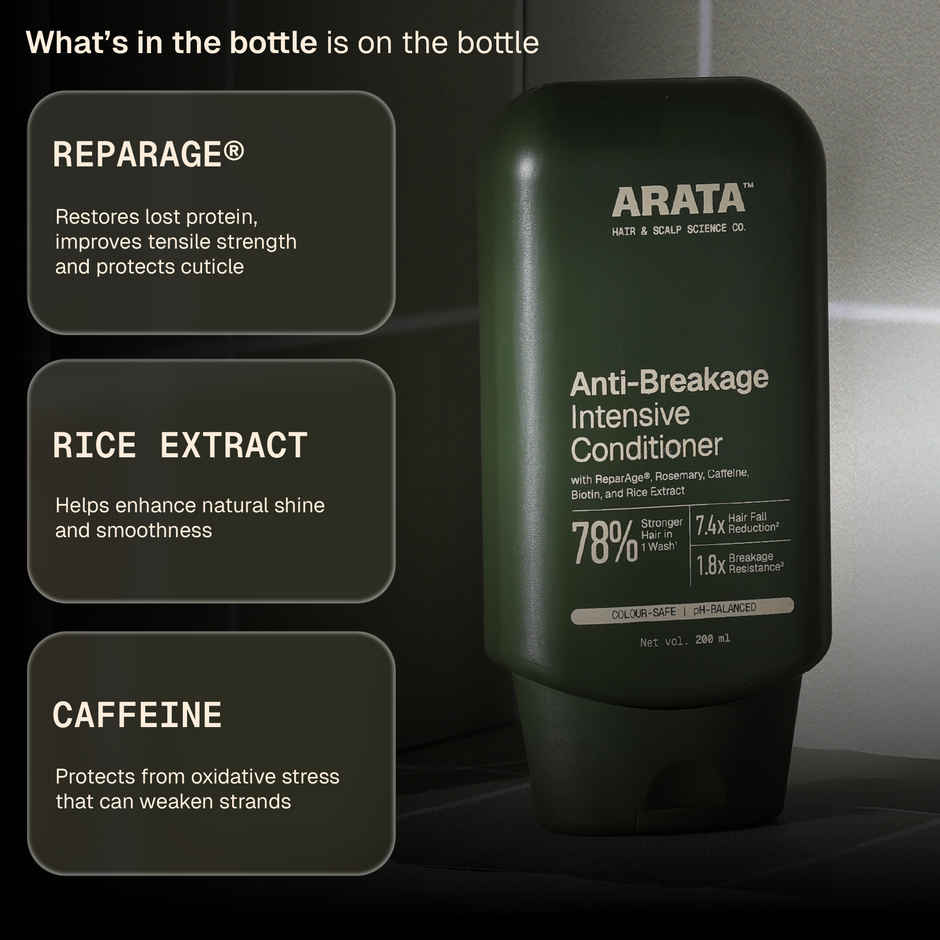Arata Anti-Hair Fall Conditioner | ReparAge, Rice Protein & Biotin | Reduces Breakage