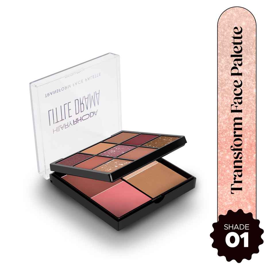 Hilary Rhoda Transform Face Palette | 9 Eyeshadows | 2 Blushes | Soft Glam - Shade 01