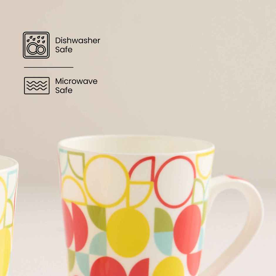 United Colors of Benetton Bone China Printed Mug | Microwave Safe | Gift Set - 320 ml