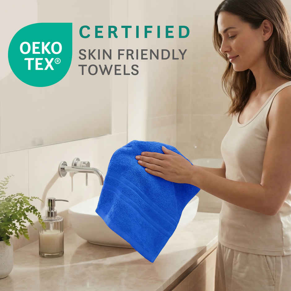 Mytrident Comfort Living Cotton Hand Towel Set | Ocean Blue