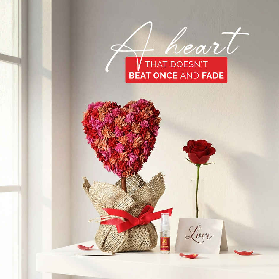 Blooming Heart Decor Set with Fragrance Spray | Ideal for Gifting | IRIS
