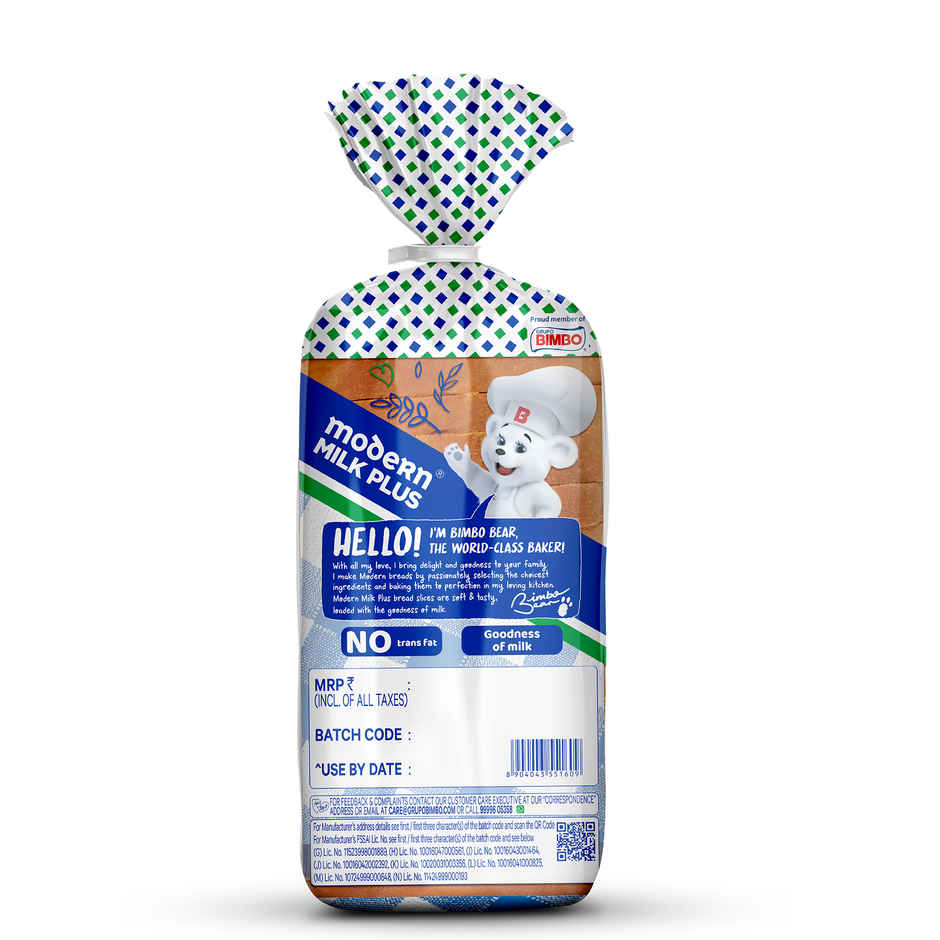 Kissan Mixed Fruit Jam(200gms) & Modern Milk Plus Bread(350gms) Combo