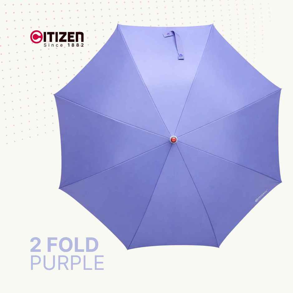 Citizen 2 Fold 21 Inch Purple Mono Silver Umbrella