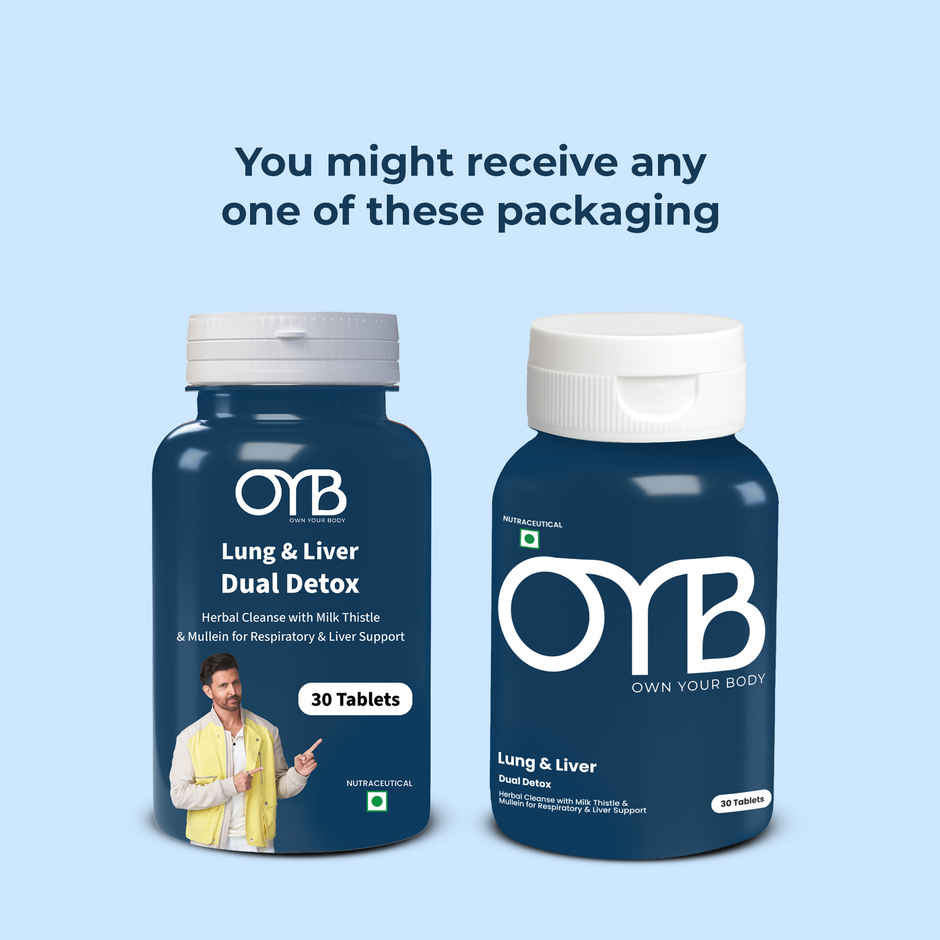 OYB Lung & Liver Dual Detox with Milk Thistle & Mullein | 30 Tablets | OYB Lung & Liver Dual Detox