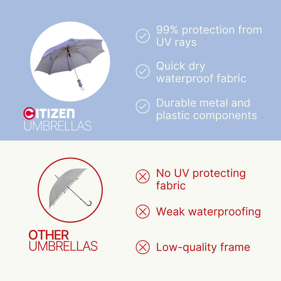 Citizen 2 Fold 21 Inch Purple Mono Silver Umbrella