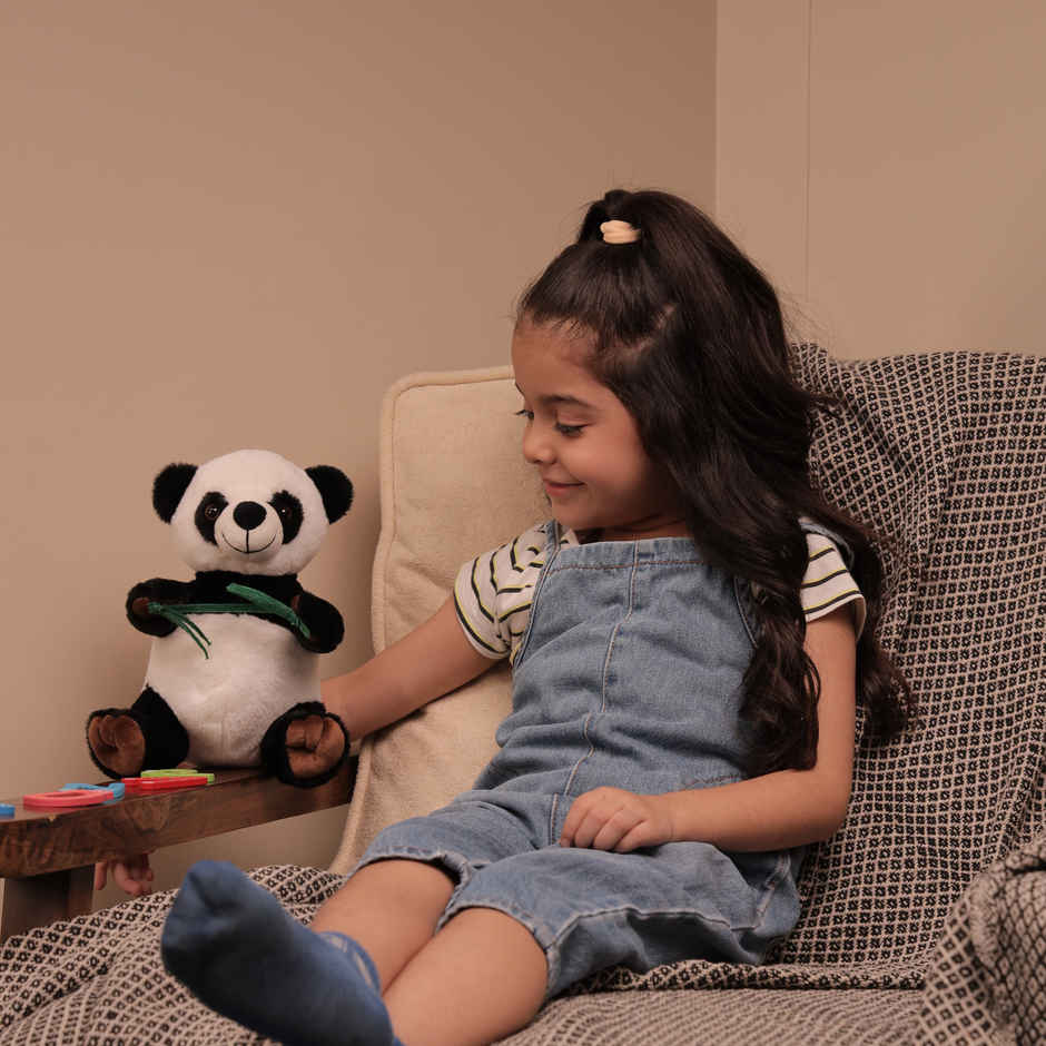 Mirada Glitter Eye Panda Soft Toy Cute Black and White Plush Stuffed Animal - 22 cm