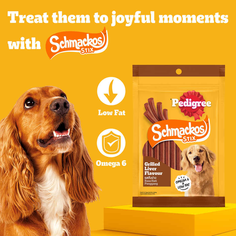 Pedigree Schmackos Stix Adult Dog Treat Grilled Liver Flavour