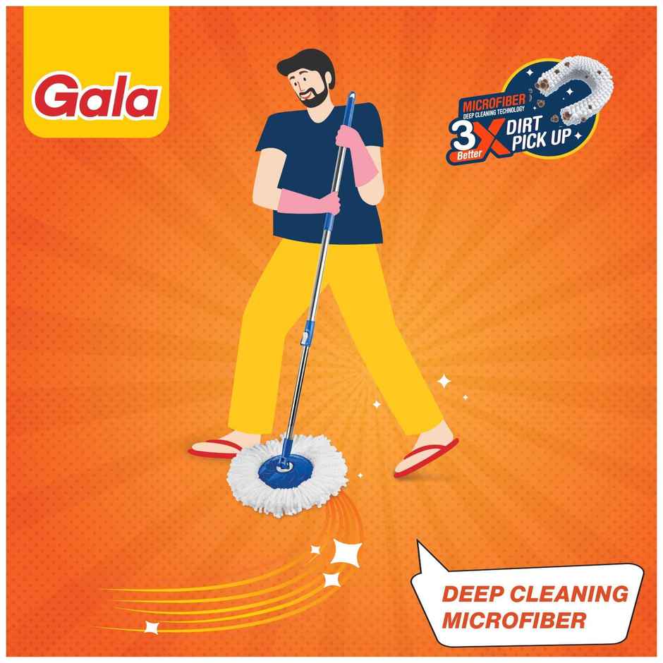 Gala Twin Bucket Spin Mop Floor Cleaning Mop with Separate Bucket for Clean & Dirty Water