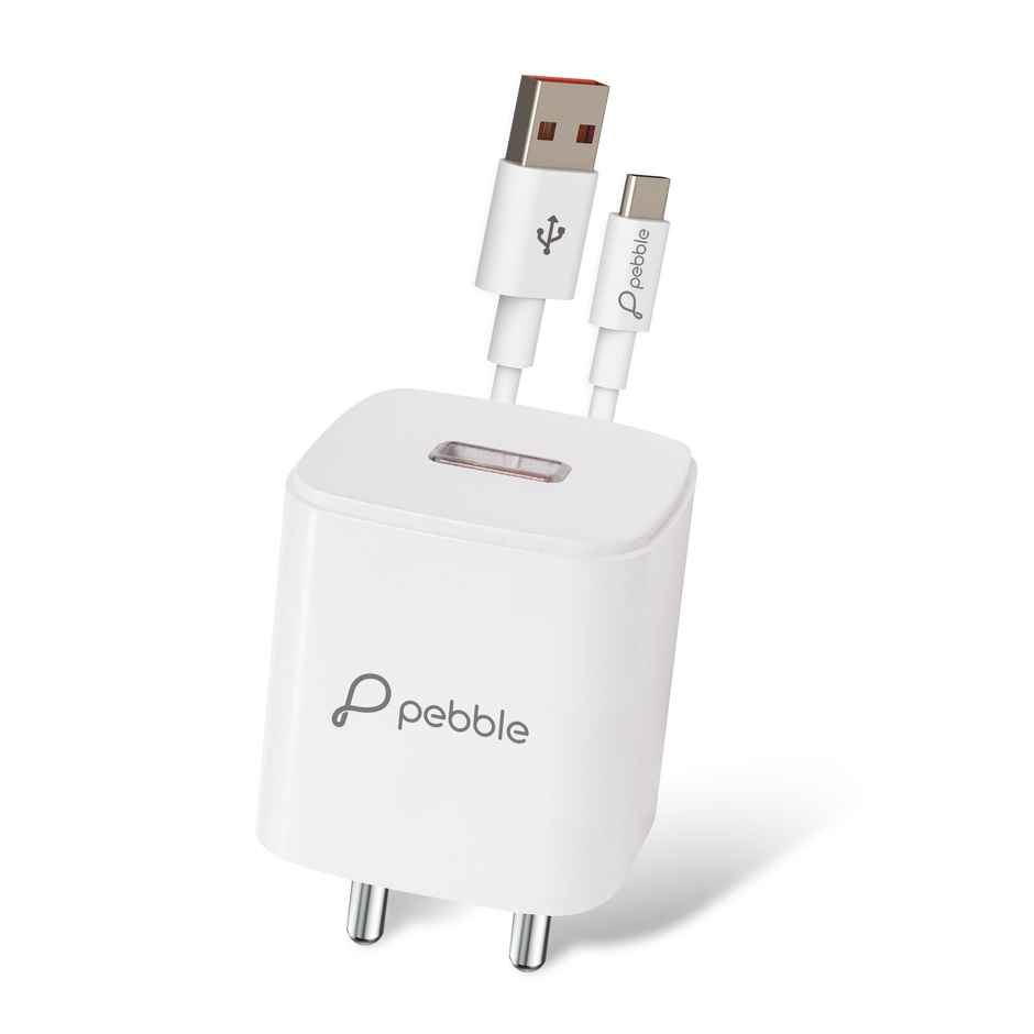 Pebble 12W Fast Wall Charger | PWC29 2.4A Single USB Port |Type-C Cable