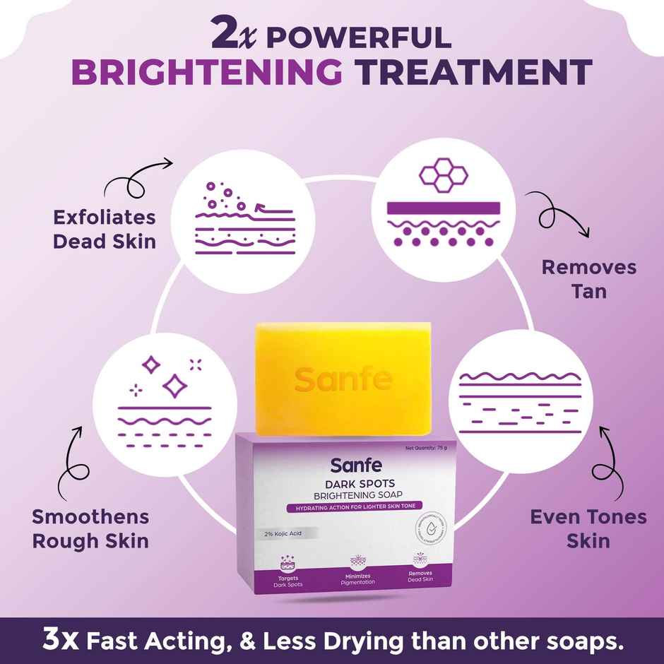 Sanfe Dark Spots Brightening 2% Kojic Acid Body Soap | Skin Whitening, Tan Removal