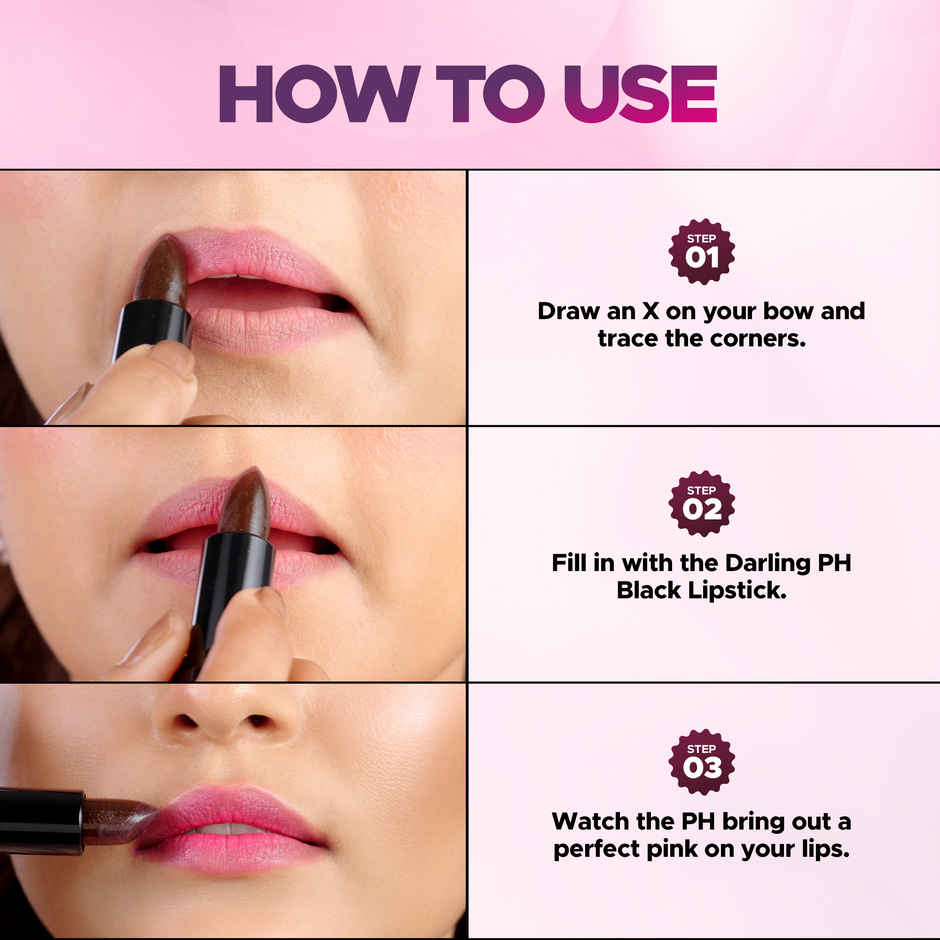 Hilary Rhoda Darling PH Black Lipstick | Intense Colour & Highly Pigmented | Nourishing & One Swipe