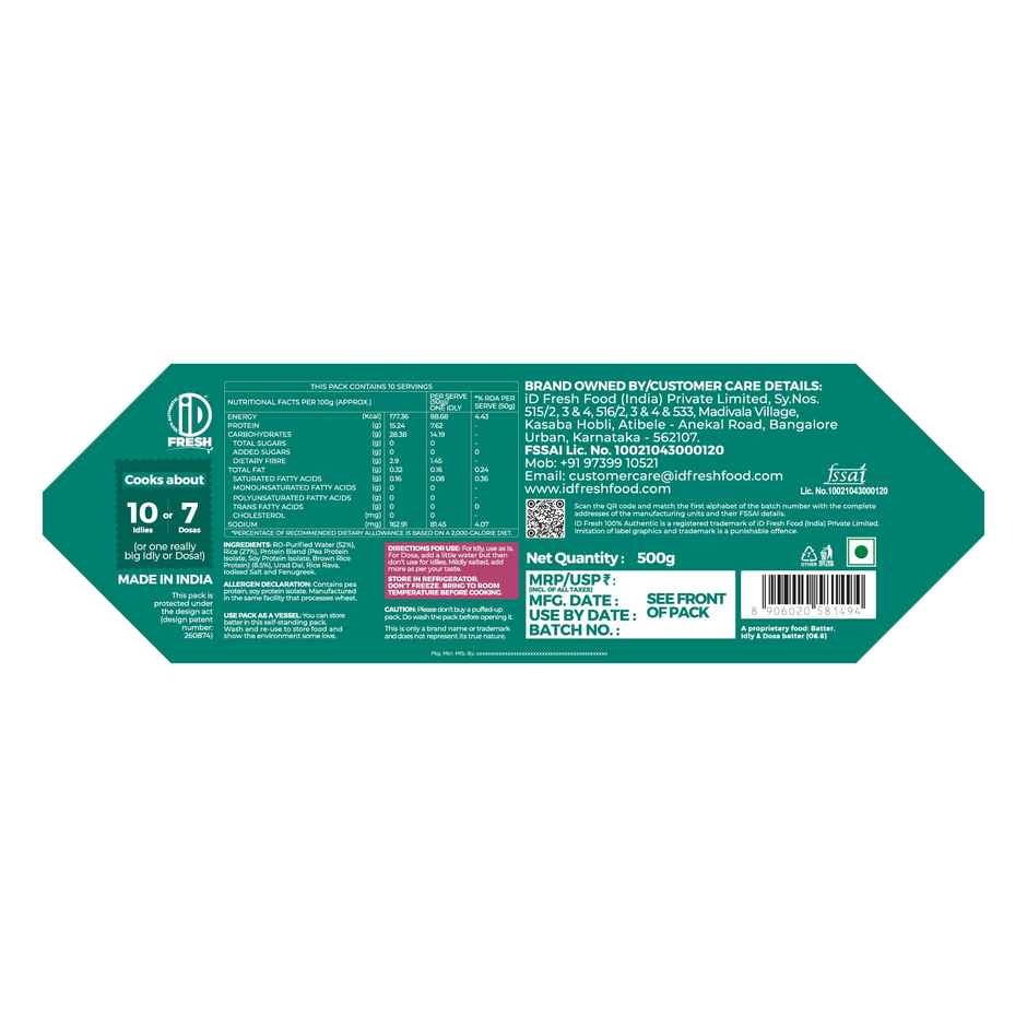 iD Fresh Protein-Rich | 75g Protein | Idly & Dosa Batter