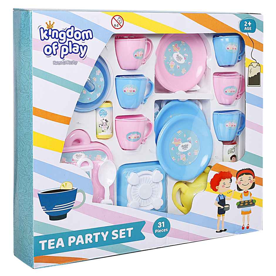 Hamley's Kingdom Of Play Tea Party Role Play Kitchen Set For Kids Multicolor 24M+