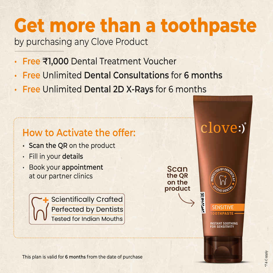 Clove Oral Care Sensitive Toothpaste | Reduce Senstivity | Dual Action Toothpaste For Sensitivty