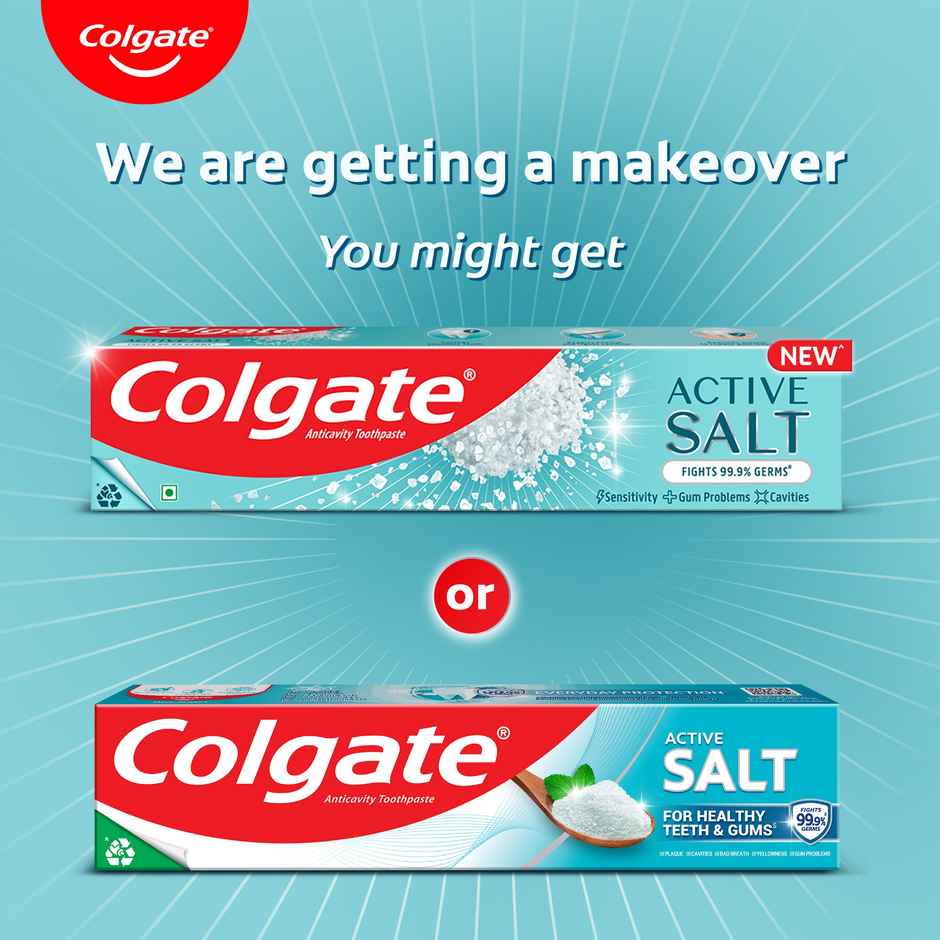 Colgate Active Salt Toothpaste, Germ Fighting Toothpaste for Healthy Gums and Teeth (Saver Pack)