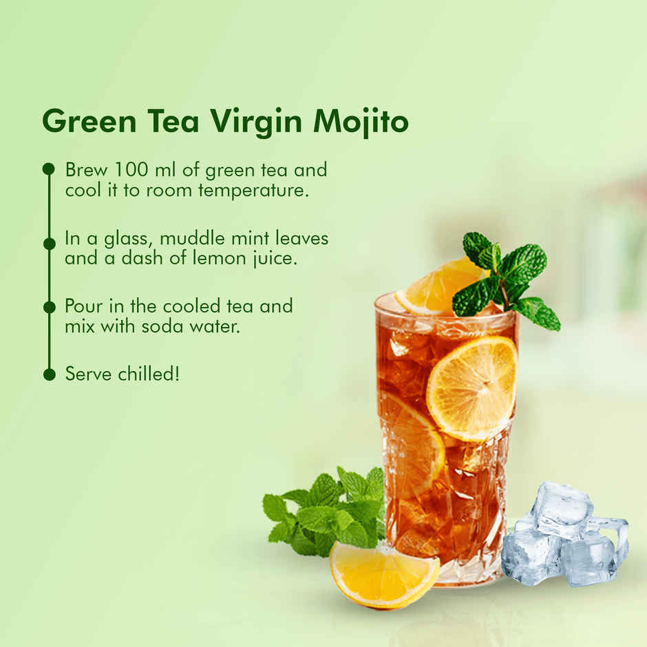 Eco Valley Organic Green Tea- Ginger Mulethi Lemon| Boost Energy, Helps Burn Body Fat| Zero Calories