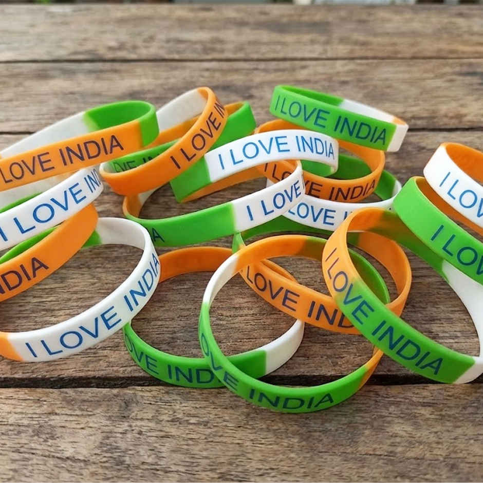I Love India Tricolor Wrist Bands for Republic Day | Pack of 5 | Special You