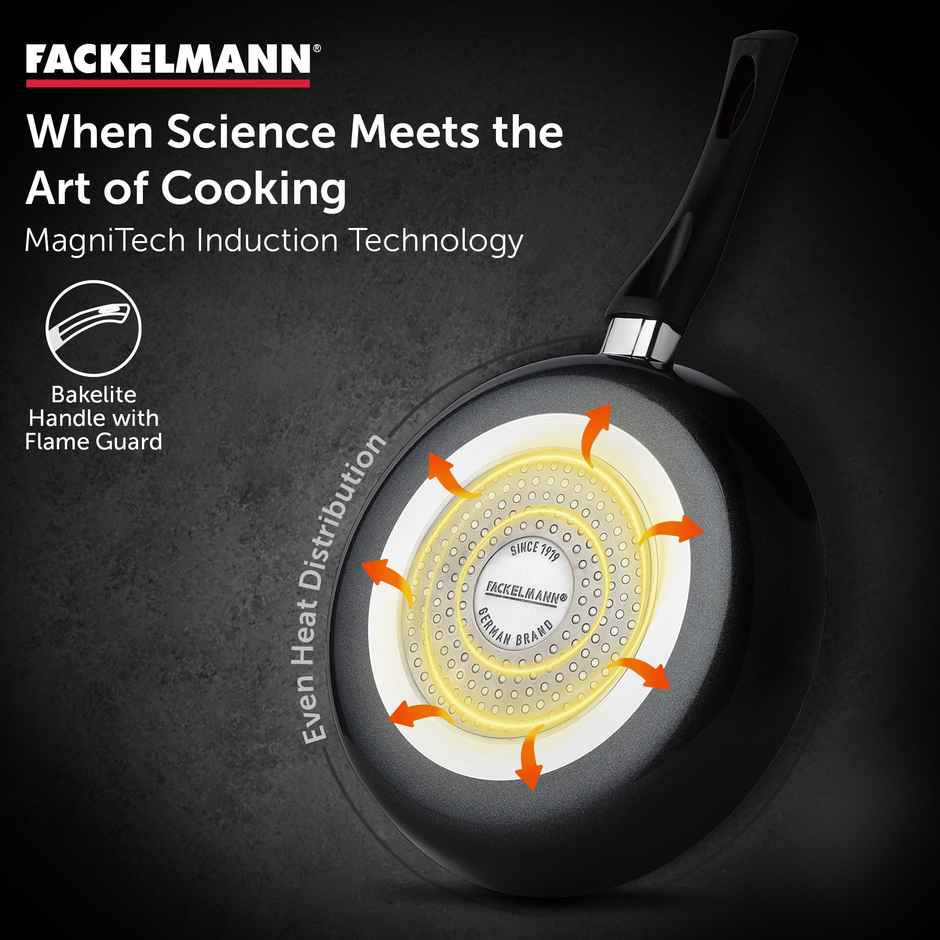 Fackelmann Quartz Nonstick Fry Pan 28cm All Stoves Anti-scratch | Dosa Pan | Fish Fry Pan | 1.7L