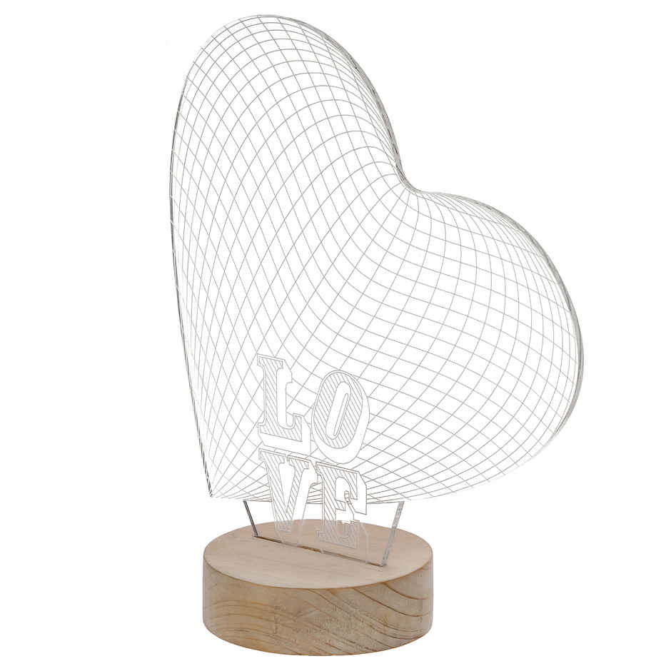 Heart Design Night Table Lamp Decorative Gift Set | eCraftIndia