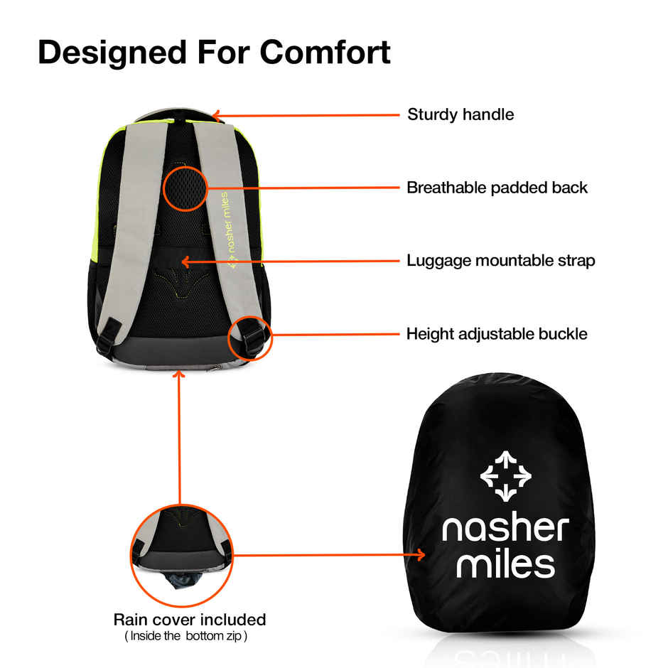 Nasher Miles Backpack for Unisex | Laptop Backpack | Casual Coding | Green Black - 31L