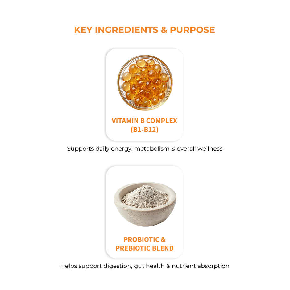 OYB Multivitamin with 24 Nutrients, Probiotics & Herbs | 60 Tablets | OYB Daily Top-Up