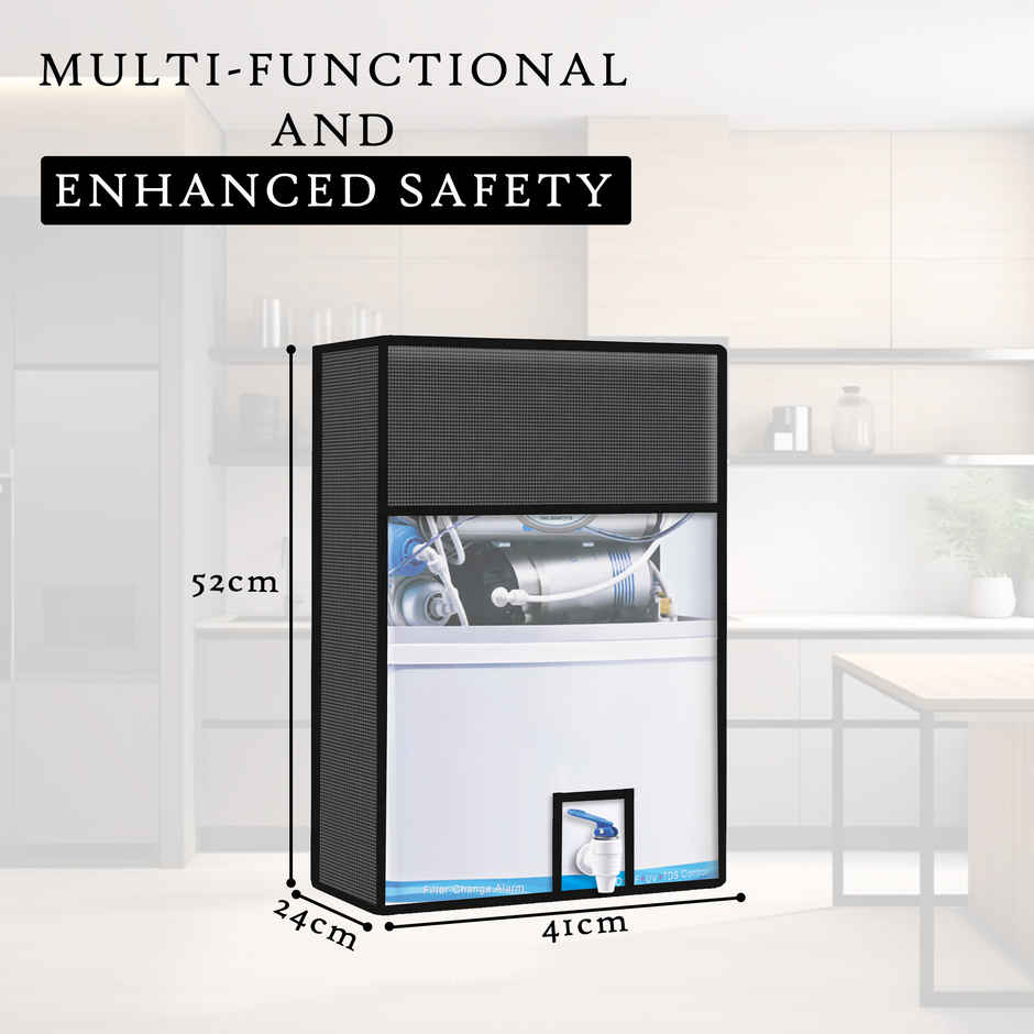 Kuber Industries RO Water Purifier Cover | Dust Protective | Mini Check Grey