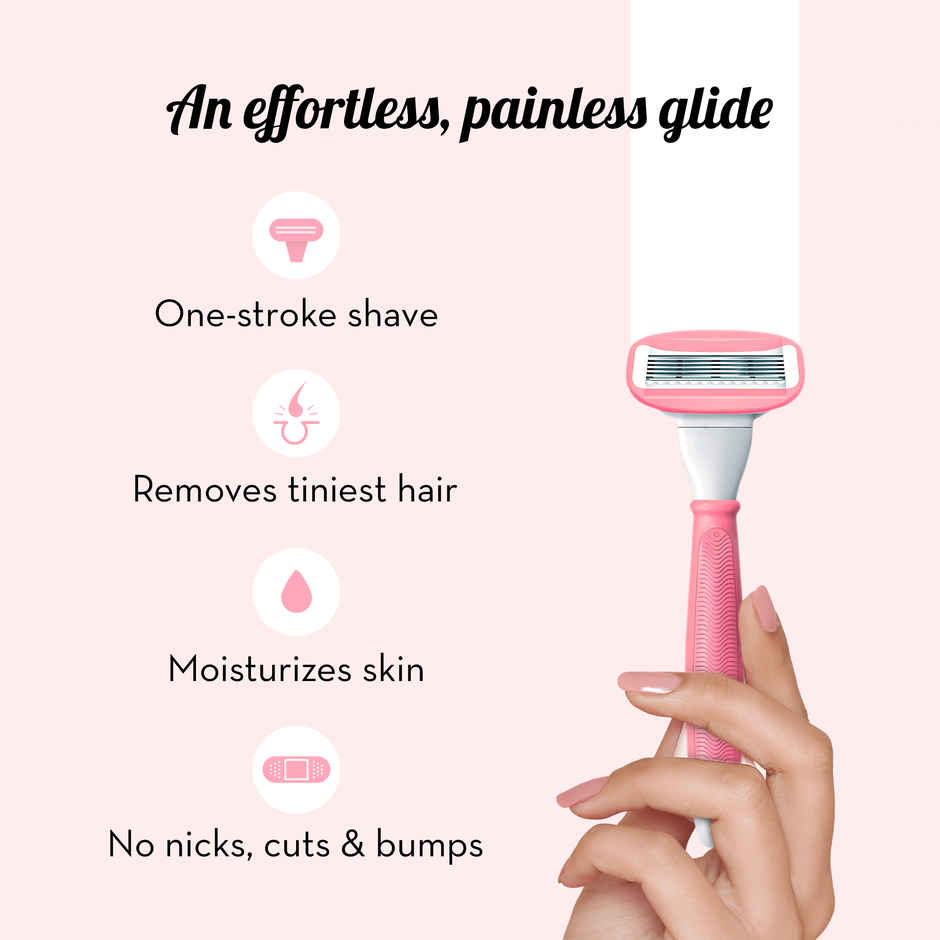 Plush Body Razor(1pc) & Plush Foldable Face Razor(3pc) Combo