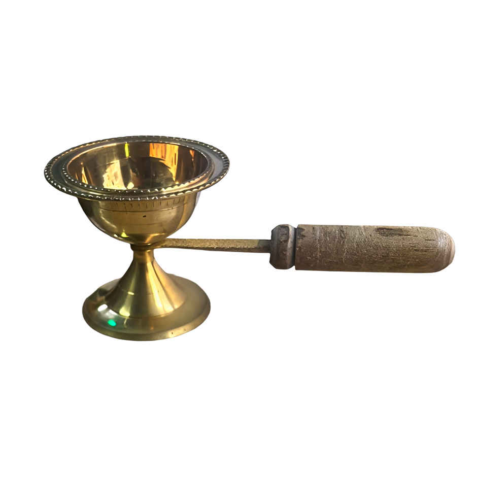 Brass with wodden Handle Dhoop Dani | Mangal Bhawan