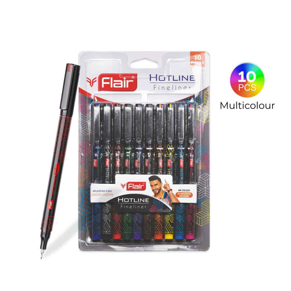Pierre Cardin Flair Hotline Fineliner Pack Of 10 Assorted